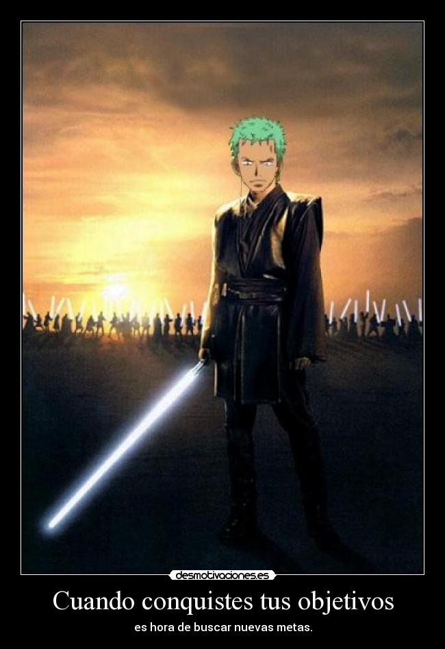 carteles one piece star wars roronoa zoro joven padawan desmotivaciones