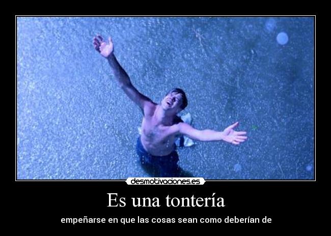 Es una tontería - empeñarse en que las cosas sean como deberían de