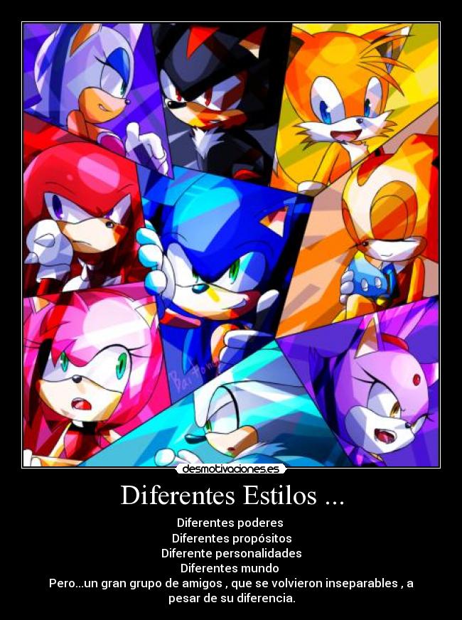 carteles sonic sus amigos desmotivaciones