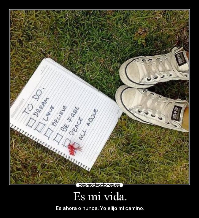 Es mi vida. - Es ahora o nunca. Yo elijo mi camino.