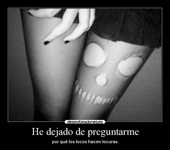 He dejado de preguntarme - por qué los locos hacen locuras.