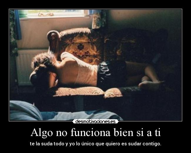 Algo no funciona bien si a ti - te la suda todo y yo lo único que quiero es sudar contigo.