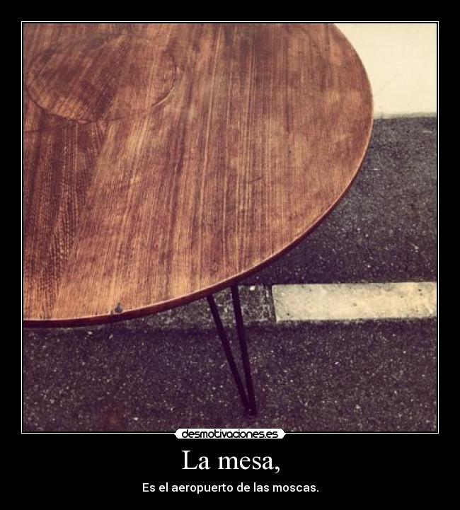 La mesa, - Es el aeropuerto de las moscas.