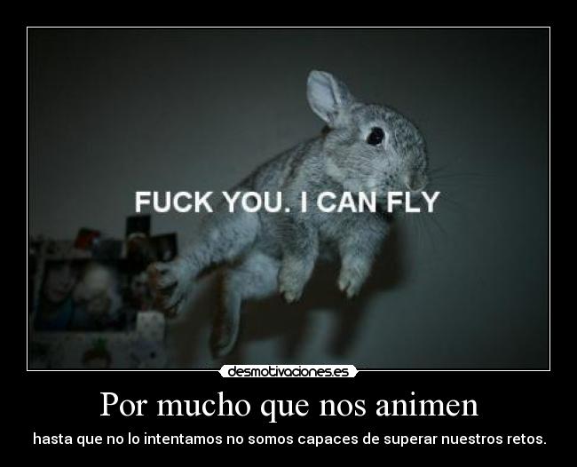 Por mucho que nos animen - hasta que no lo intentamos no somos capaces de superar nuestros retos.