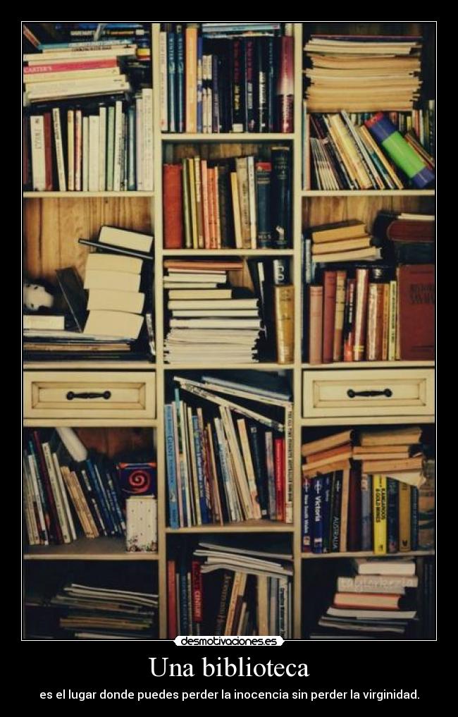 Una biblioteca - es el lugar donde puedes perder la inocencia sin perder la virginidad.