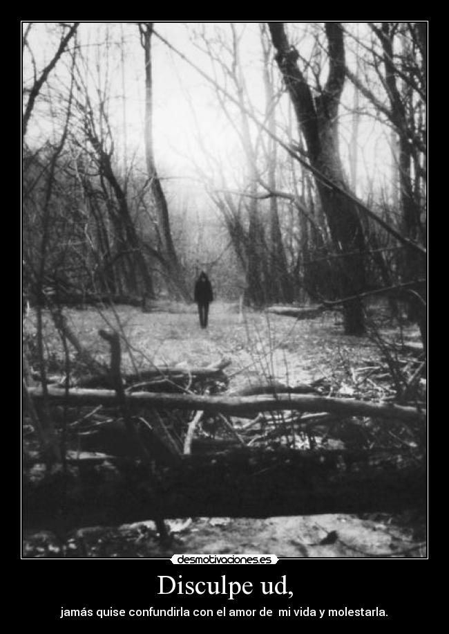 Disculpe ud, - jamás quise confundirla con el amor de mi vida y molestarla.