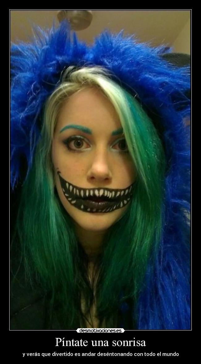 carteles sonrisa sonrisa pintura divertido desentonar mundo gatossonriente desmotivaciones