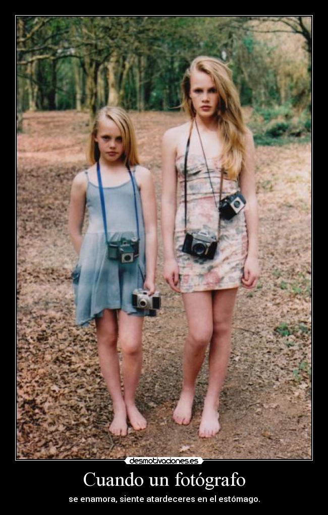 Cuando un fotógrafo - se enamora, siente atardeceres en el estómago.
