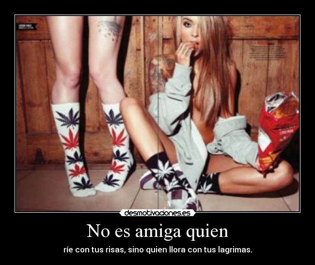 No es amiga quien - ríe con tus risas, sino quien llora con tus lagrimas.