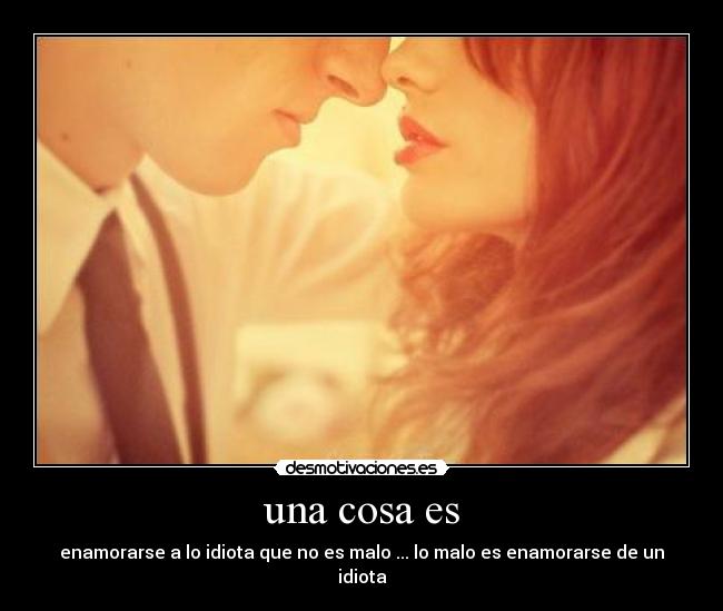 una cosa es - enamorarse a lo idiota que no es malo ... lo malo es enamorarse de un idiota