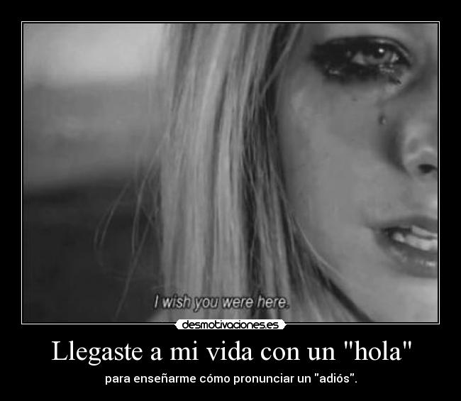 Llegaste a mi vida con un hola -