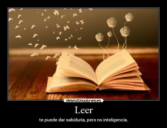 Leer - te puede dar sabiduría, pero no inteligencia.