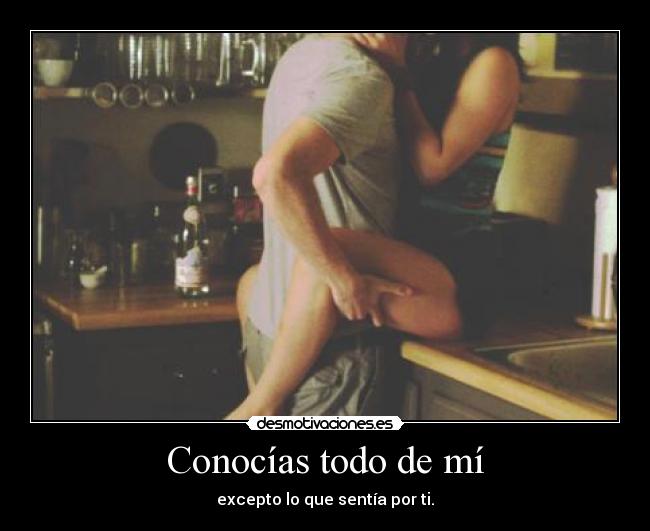 Conocías todo de mí - excepto lo que sentía por ti.