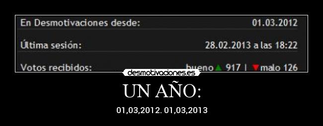 UN AÑO: - 