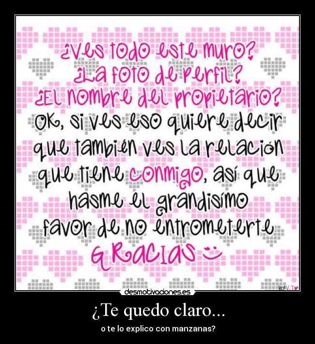 ¿Te quedo claro... - o te lo explico con manzanas?