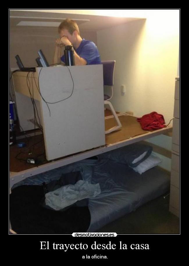 El trayecto desde la casa - a la oficina.