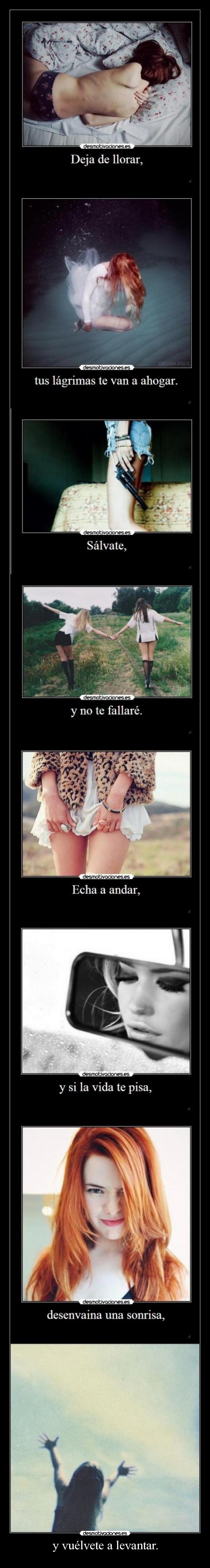 y vuélvete a levantar. -