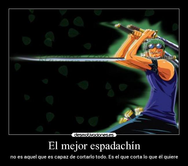 carteles espadachin one piece zoro desmotivaciones