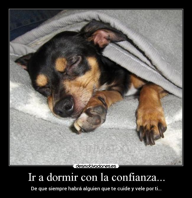 Ir a dormir con la confianza... -