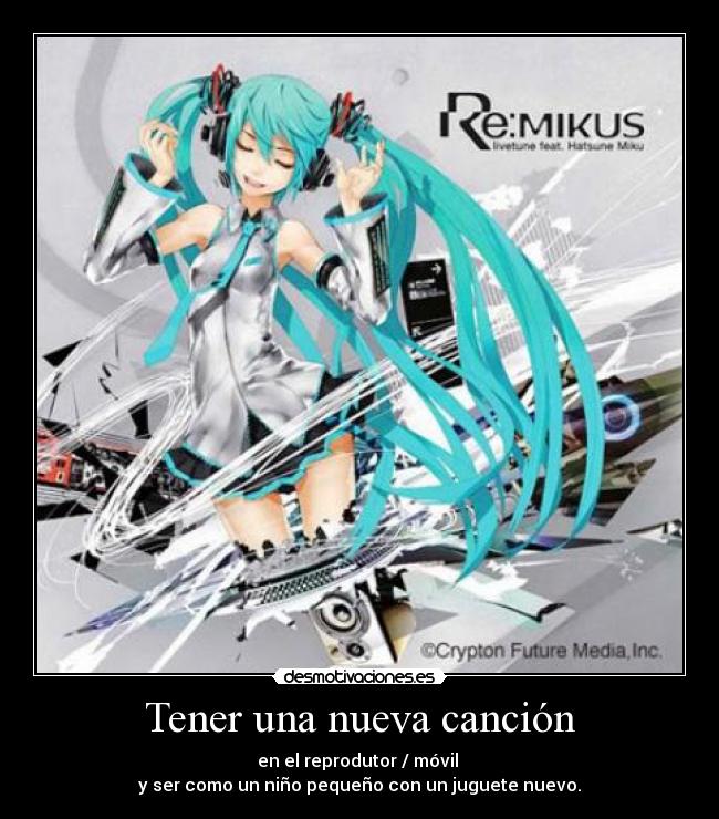 carteles anime vocaloid hatsune miku movil reprodutor ser nino pequeno juguete nuevo nueva cancion desmotivaciones