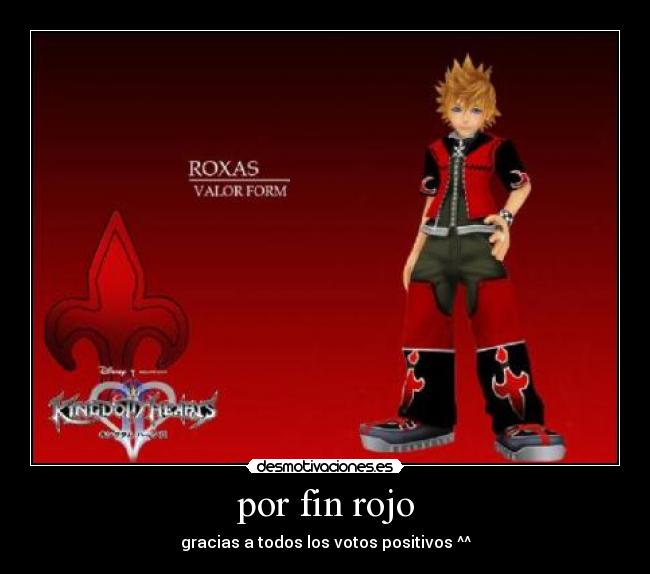 por fin rojo - gracias a todos los votos positivos ^^