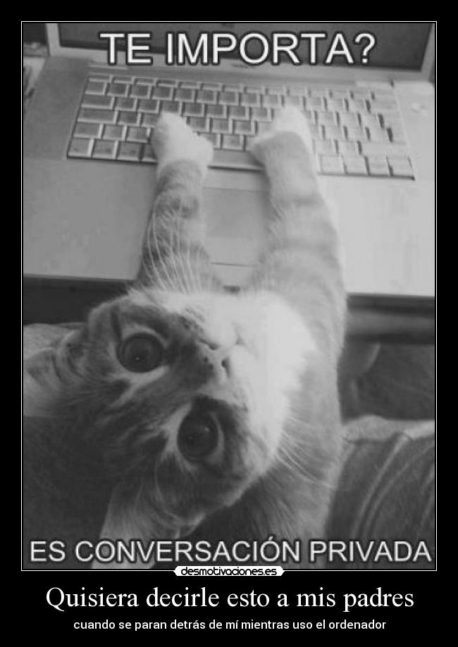 Quisiera decirle esto a mis padres - cuando se paran detrás de mí mientras uso el ordenador