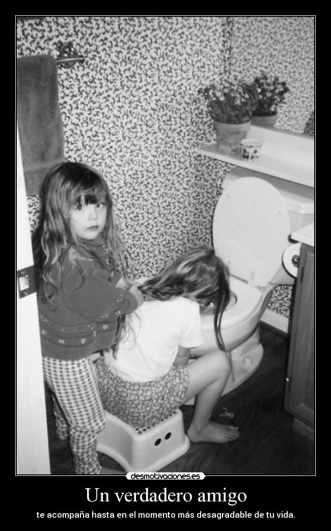 Un verdadero amigo - te acompaña hasta en el momento más desagradable de tu vida.