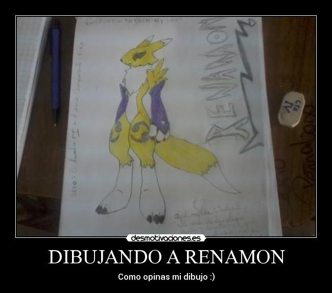 DIBUJANDO A RENAMON - Como opinas mi dibujo :)