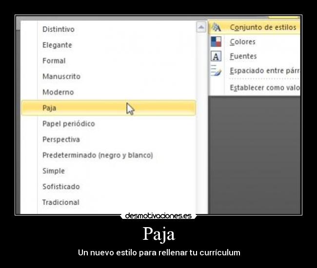 Paja - Un nuevo estilo para rellenar tu currículum