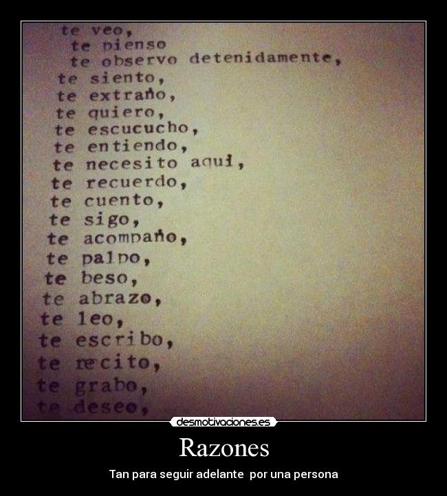 Razones - Tan para seguir adelante por una persona
