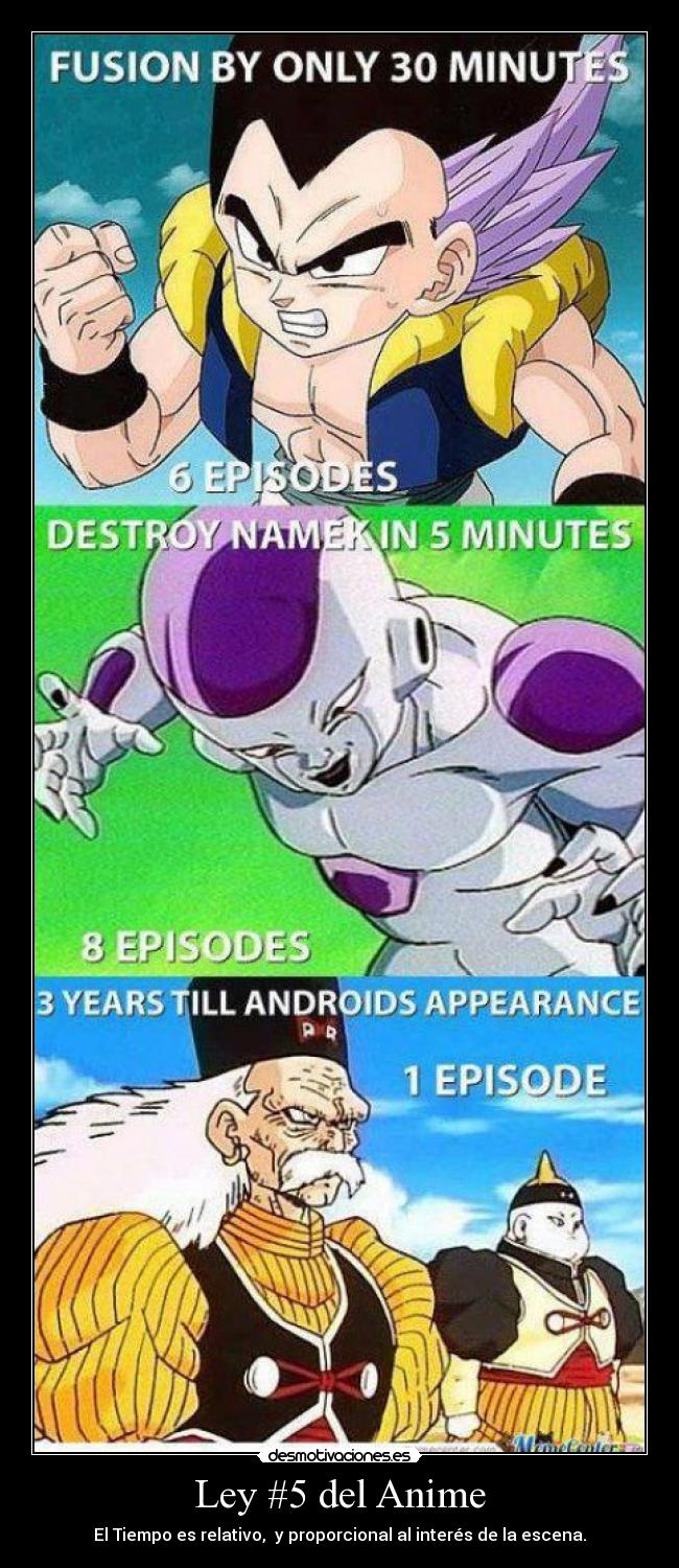 Ley #5 del Anime - El Tiempo es relativo,  y proporcional al interés de la escena.