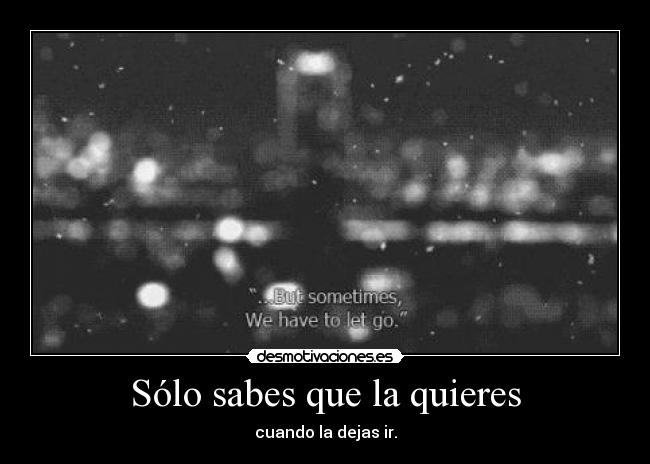 Sólo sabes que la quieres -