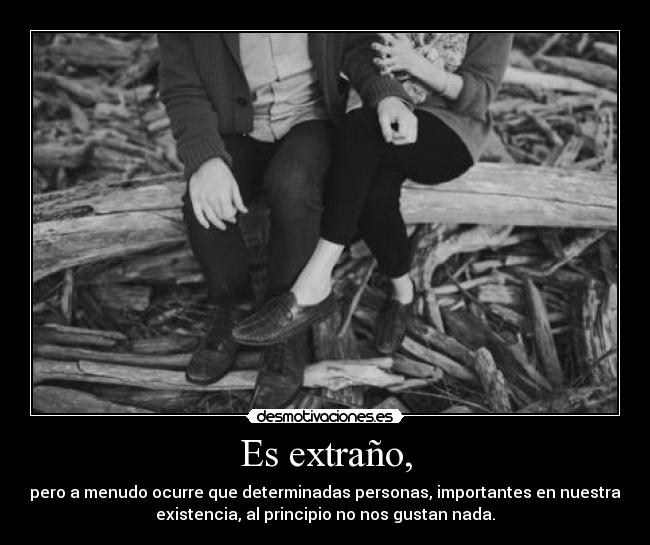 Es extraño, - pero a menudo ocurre que determinadas personas, importantes en nuestra
existencia, al principio no nos gustan nada.