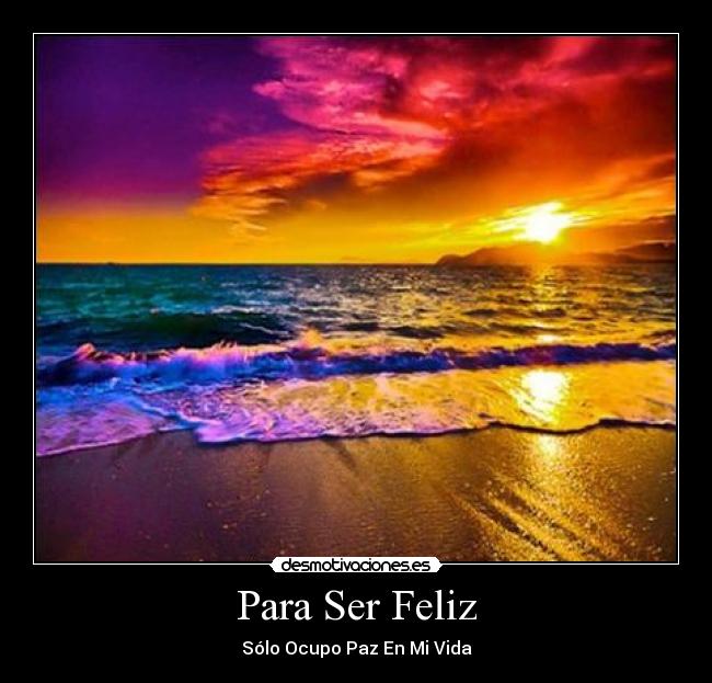 Para Ser Feliz - Sólo Ocupo Paz En Mi Vida