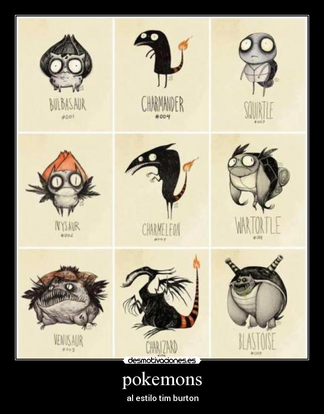 pokemons - al estilo tim burton