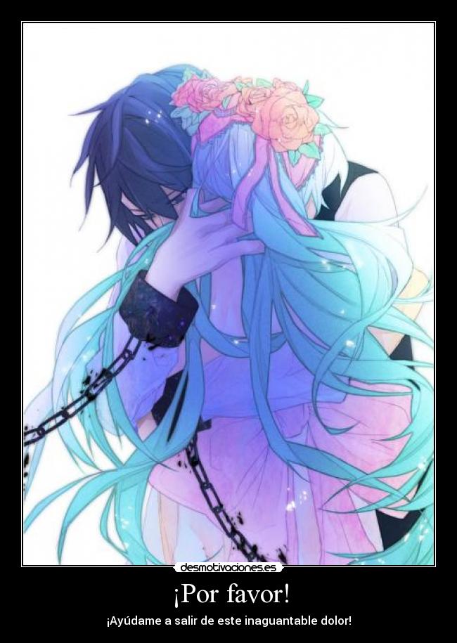 carteles dolor vocaloid kaito miku hatsune chain cadenas dolor ayuda desmotivaciones