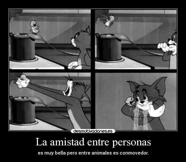 La amistad entre personas - es muy bella pero entre animales es conmovedor.
