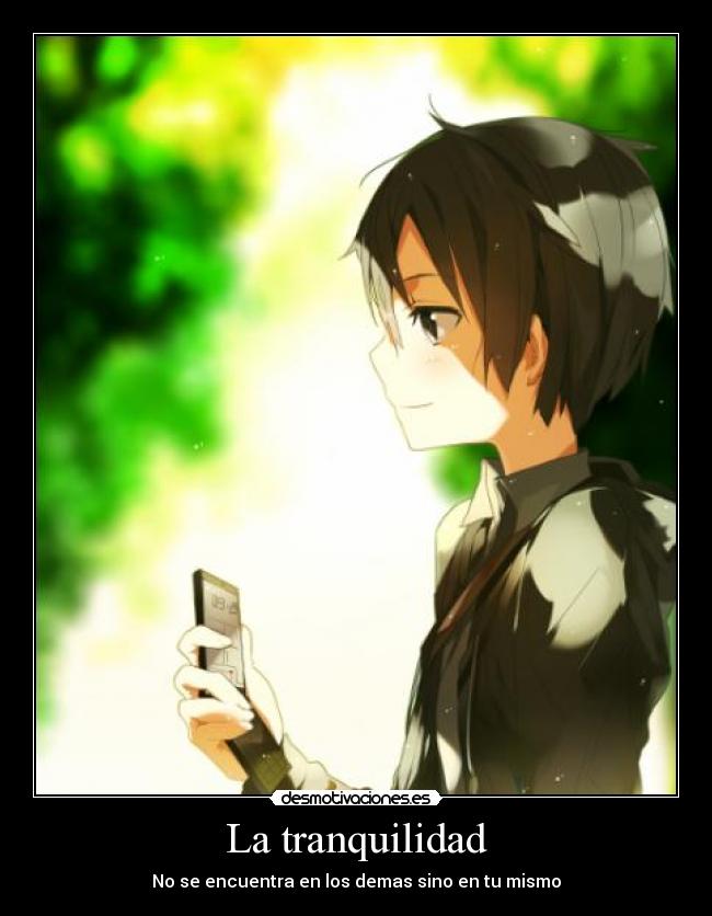 carteles anime tranquilidad kirito desmotivaciones