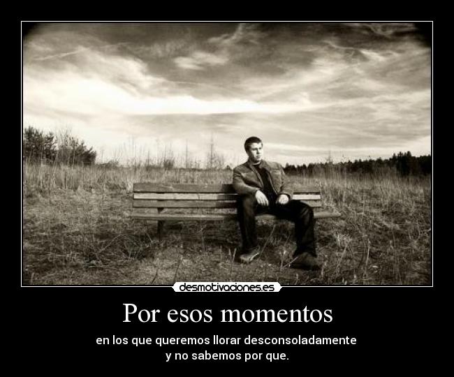 Por esos momentos - en los que queremos llorar desconsoladamente
y no sabemos por que.