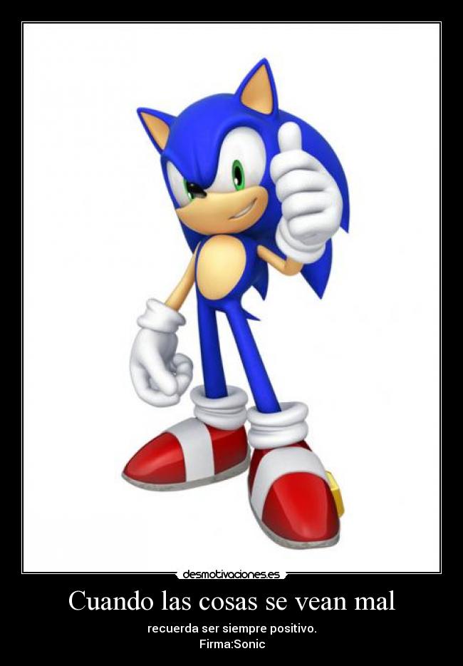 carteles sonic sonicerizosegaagua sonicfan14 sega desmotivaciones