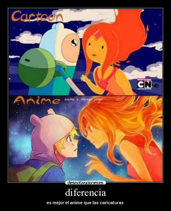 diferencia - es mejor el anime que las caricaturas