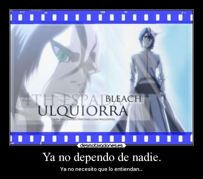 Ya no dependo de nadie. - Ya no necesito que lo entiendan…