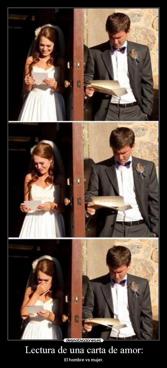 Lectura de una carta de amor: - El hombre vs mujer.