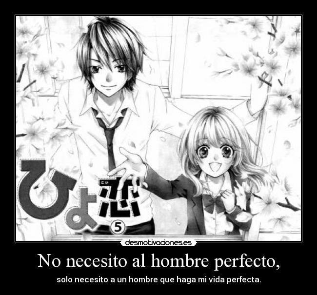 No necesito al hombre perfecto, - 