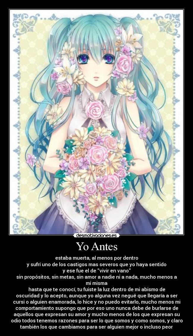 carteles anime vocaloid hatsune miku una razon amor antes muerta mejorar vida motivo juzgar desmotivaciones