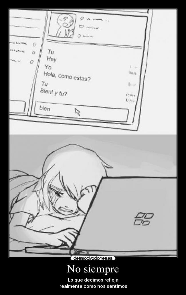 No siempre - Lo que decimos refleja
realmente como nos sentimos