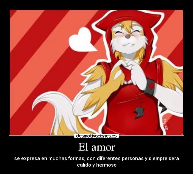 carteles amor furry corazon rayo zorro capucha desmotivaciones