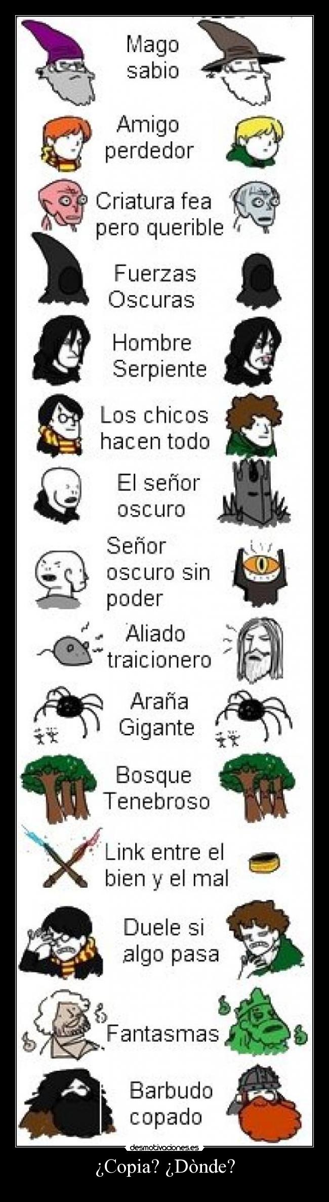 carteles hatty potter senor los anillos desmotivaciones