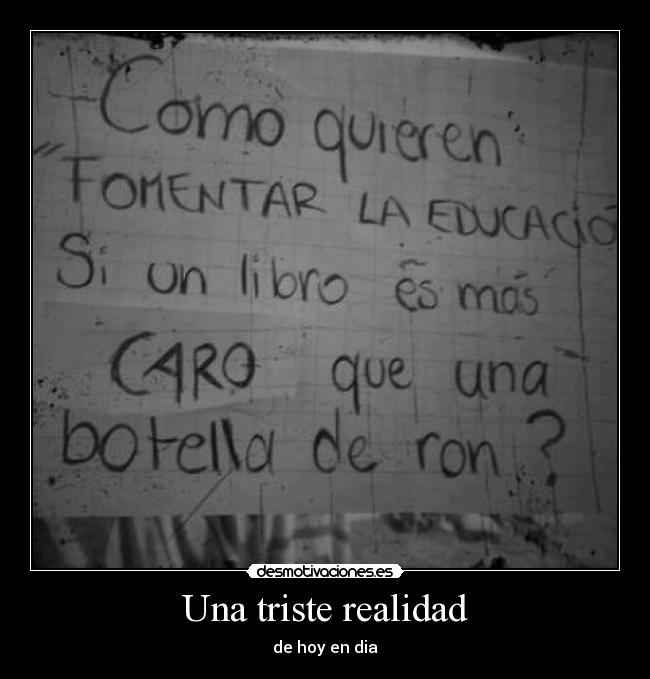 carteles como quieren fomentar educacion una botella ron mas caro que libro desmotivaciones