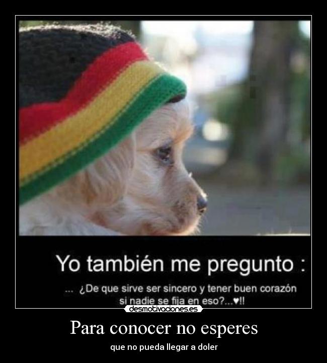 Para conocer no esperes -